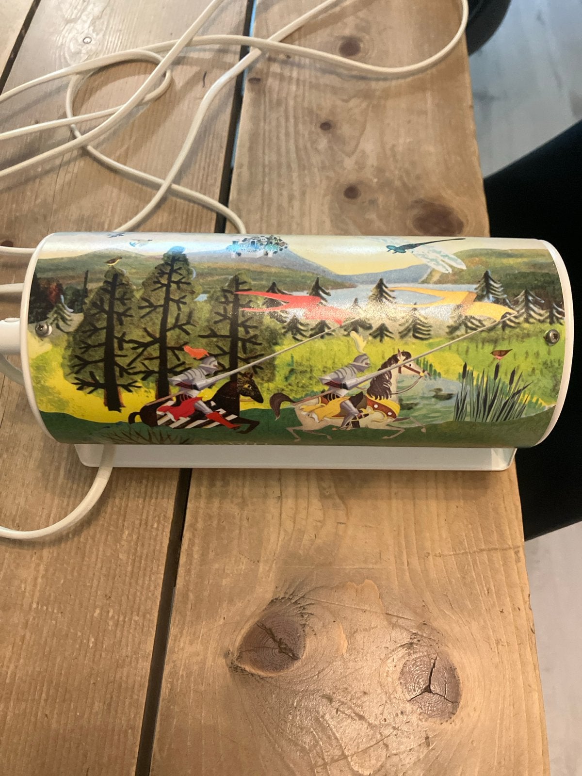 Vintage kinderlamp met ridders en draken, Ophalen