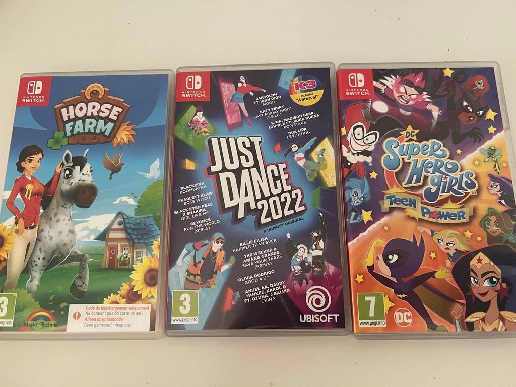 Nintendo Switch Games: Horse Farm, Just Dance 2022, DC Super, Ophalen, Overige genres, Eén computer, Zo goed als nieuw