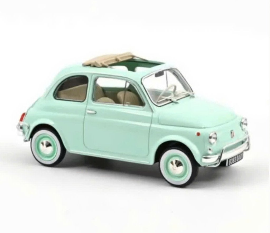 Fiat 500 L 1968 Pastel Blauw Geboorte 1/18 NOREV ref. 187777