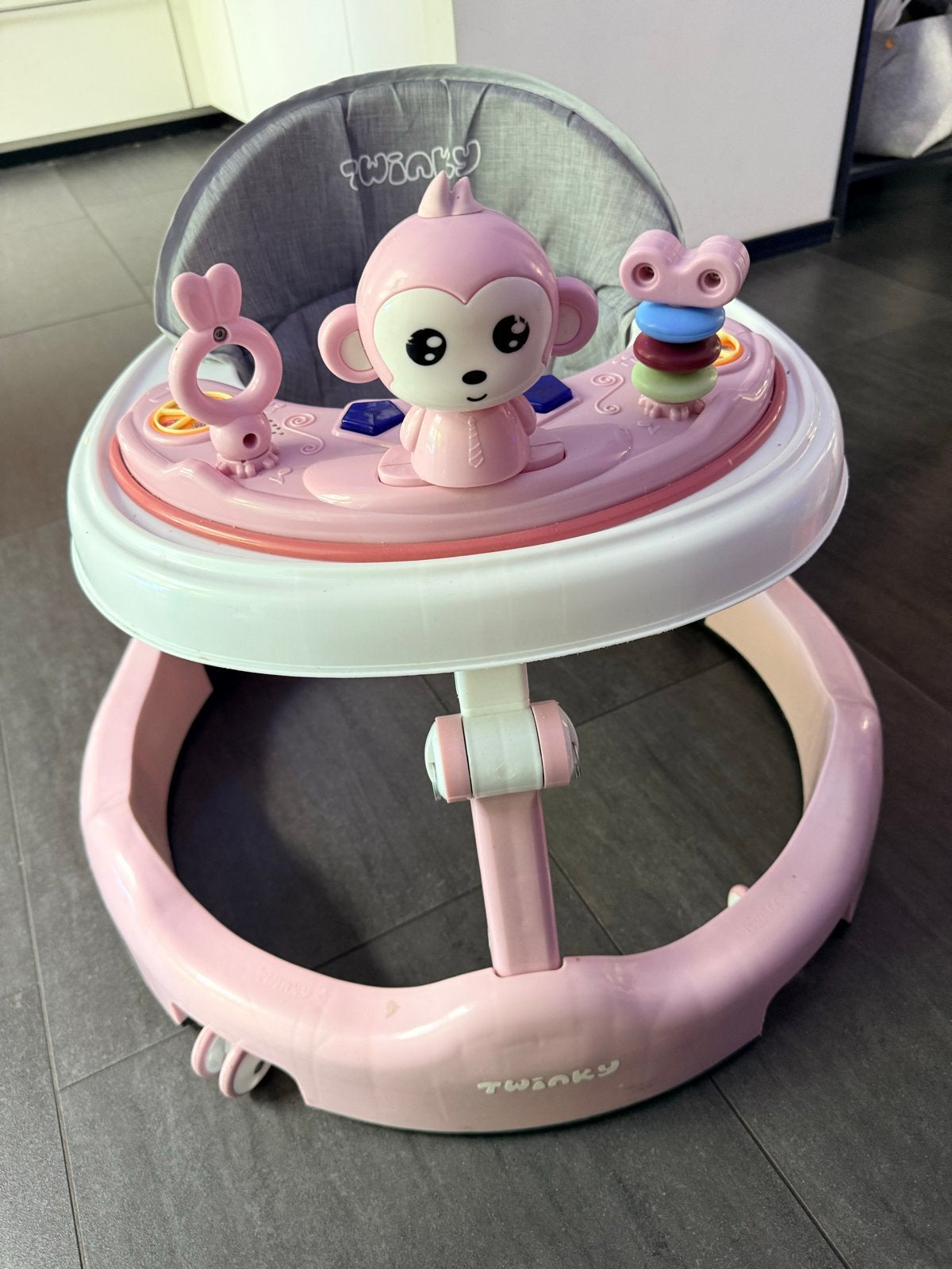 Roze Twinky Babywalker met Speelgoed, Ophalen, Zo goed als nieuw, Overige typen, Met licht