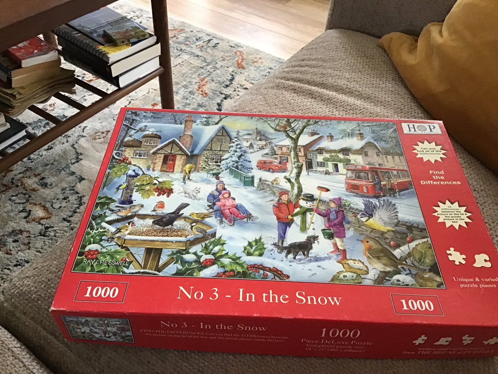 Puzzel van Hop- in the snow, Ophalen of Verzenden, 500 t/m 1500 stukjes, Gebruikt, Legpuzzel