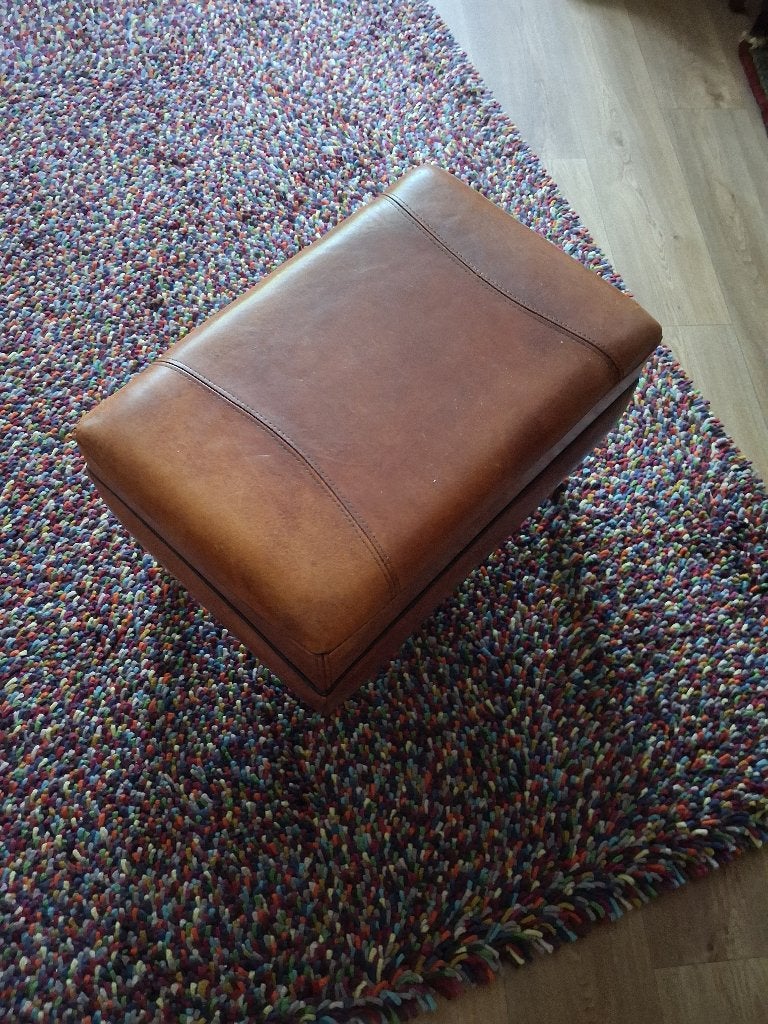schapenleren hocker/voetenbank, Ophalen, 50 tot 75 cm, Nieuw, Schapenleer