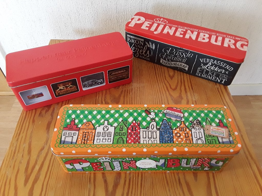 3 blikken Peijnenburg, Ophalen of Verzenden, Zo goed als nieuw, Koek(jes), Overige merken