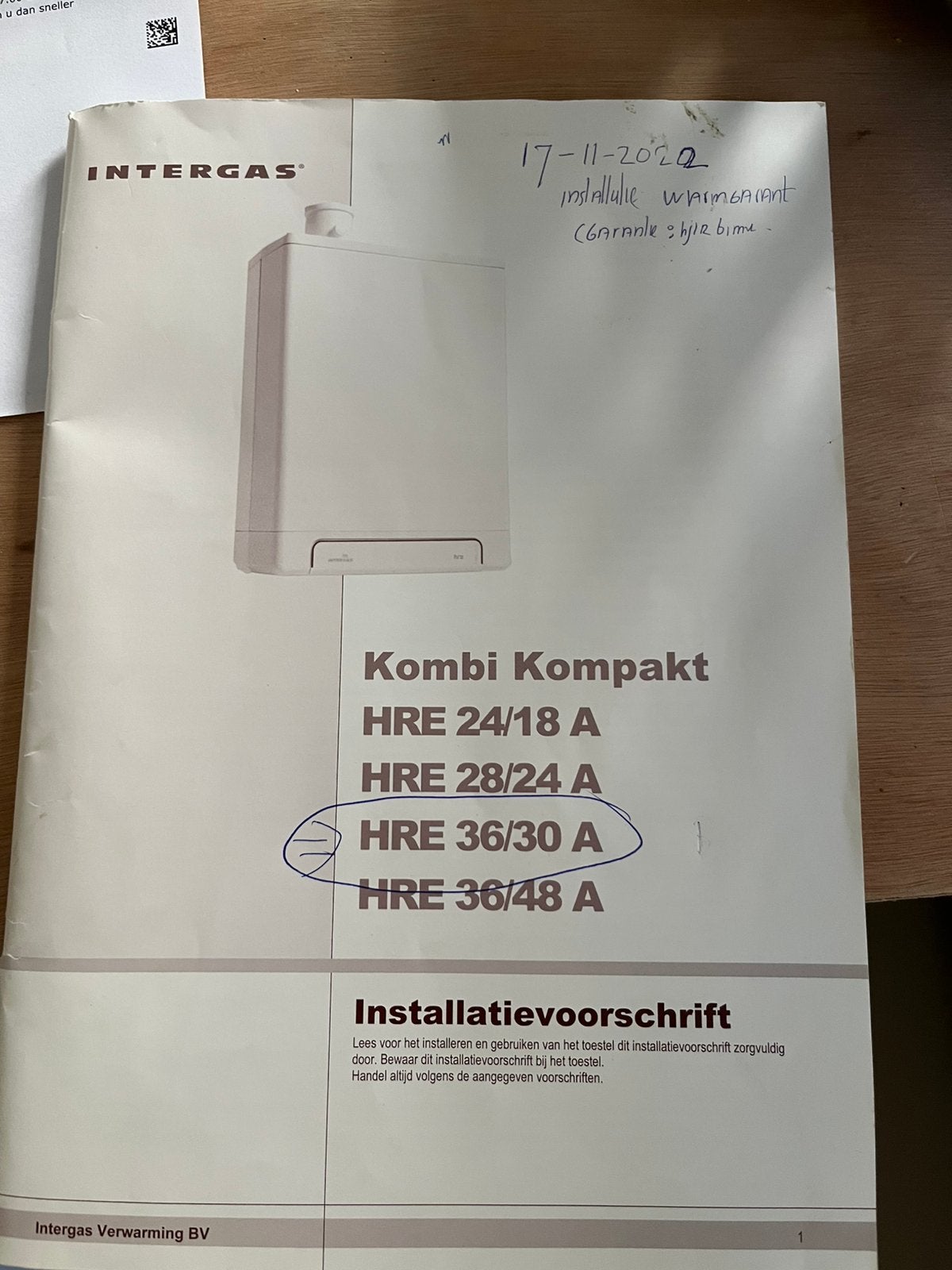 Cv ketel intergas HR36, Ophalen, 30 tot 80 cm, Cv-ketel of Combi-ketel, Minder dan 60 cm