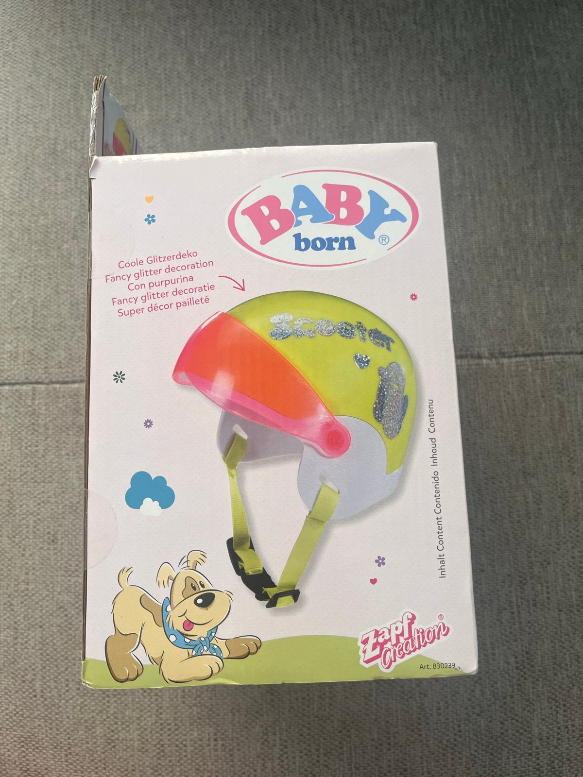 BABY born scooterhelm geel met glitter en vizier, Ophalen, Nieuw, Jongen of Meisje