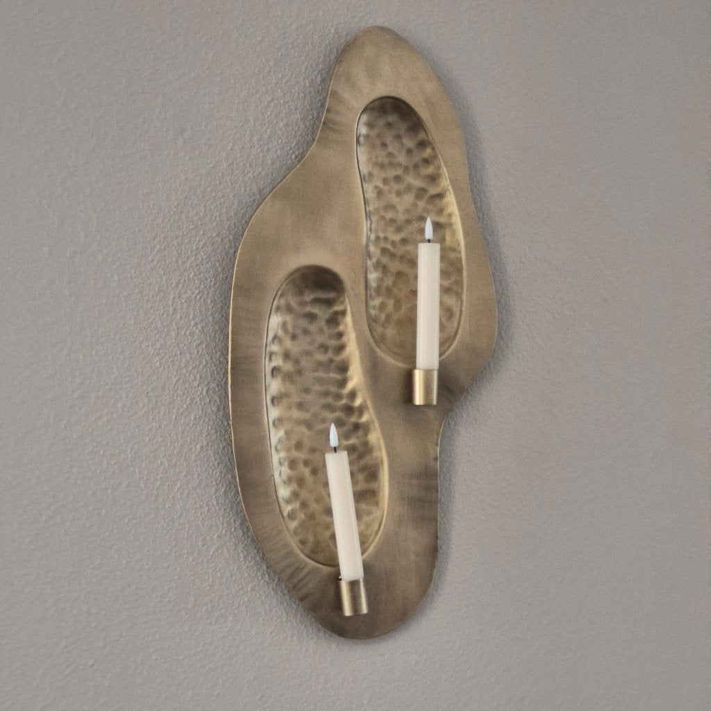 Wandkandelaar Beliani Metaal 60 cm Goud, Huis en Inrichting, Woonaccessoires | Kandelaars en Kaarsen, Ophalen, Nieuw, Metaal, Kandelaar