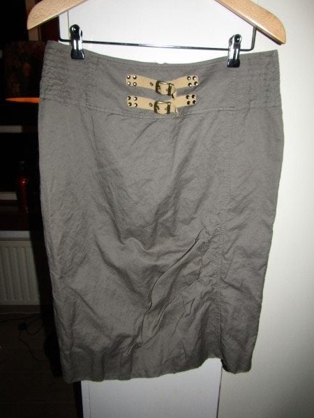 C1575 Van Avendonck mt 40 rok grijs taupe riempjes college, Maat 38/40 (M), Verzenden, Van Avendonck, Zo goed als nieuw