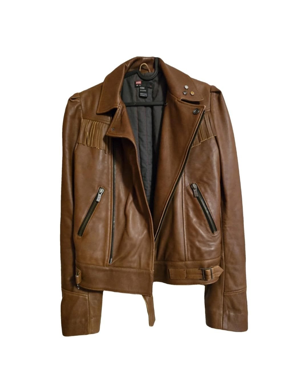 Diesel 100% leren unieke jas, Kleding | Dames, Jassen | Zomer, Ophalen, Gedragen, Maat 38/40 (M), Bruin