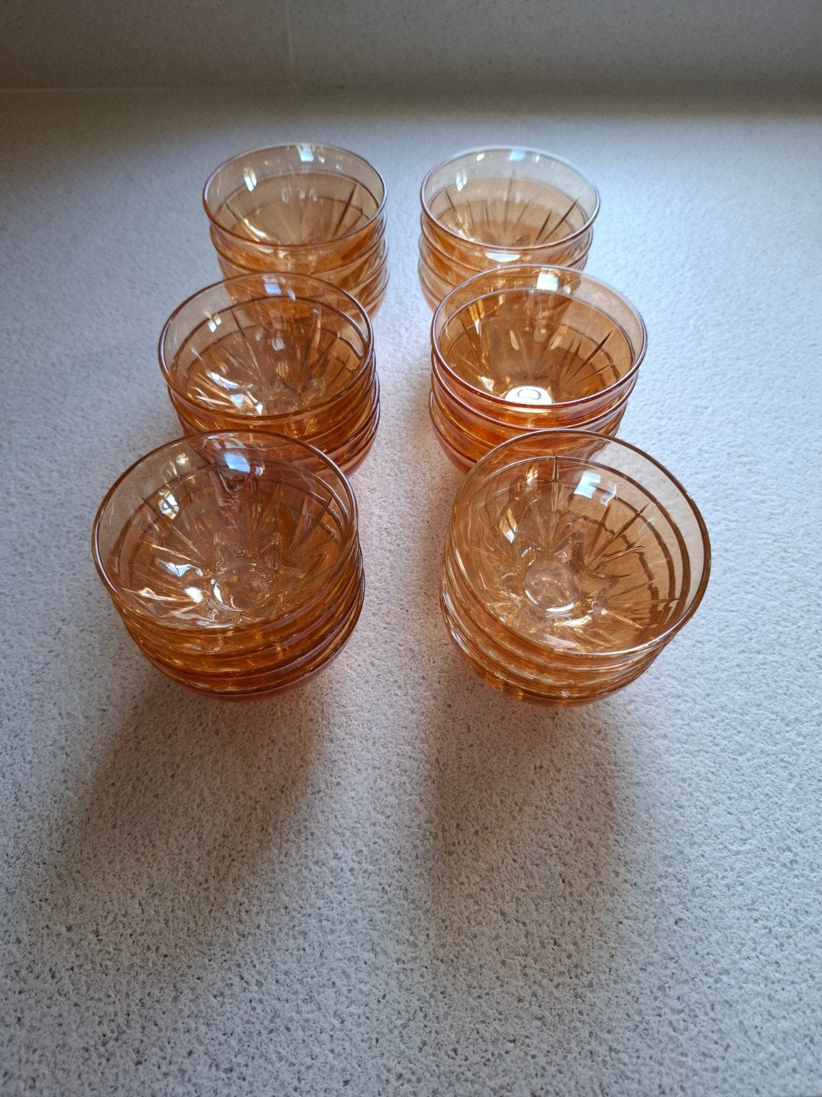Set van 24 Vintage Oranje Glazen Dessertkommetjes, Antiek en Kunst, Ophalen of Verzenden