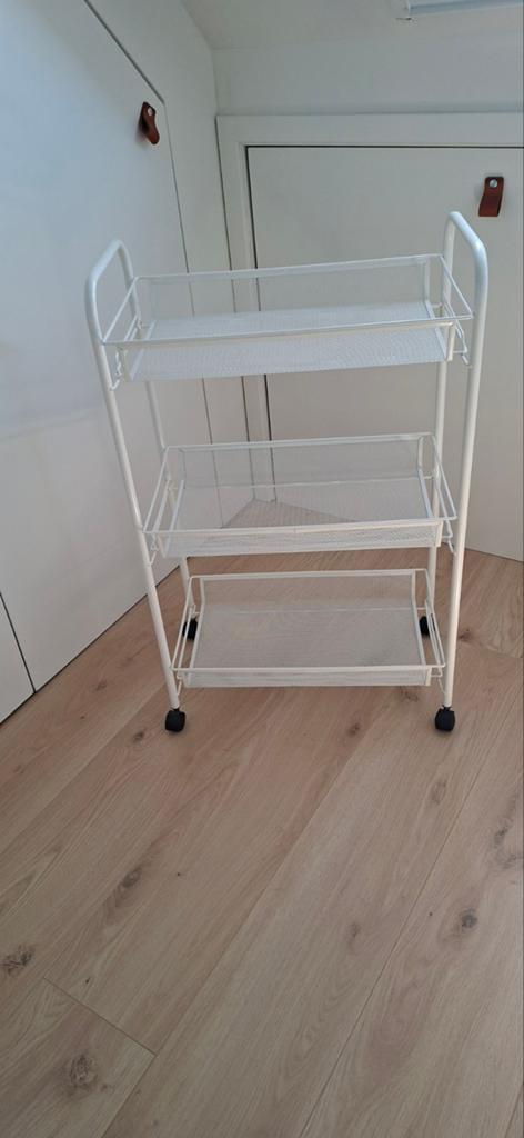Ikea Hornavan trolley - wit, 26x48x77 cm, Ophalen, Zo goed als nieuw