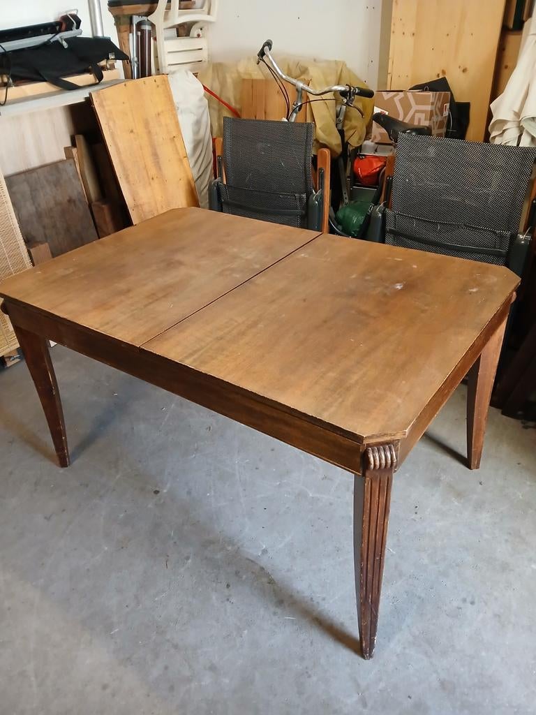 Antieke eetkamertafel met uitschuifbaar middenblad, Ophalen of Verzenden