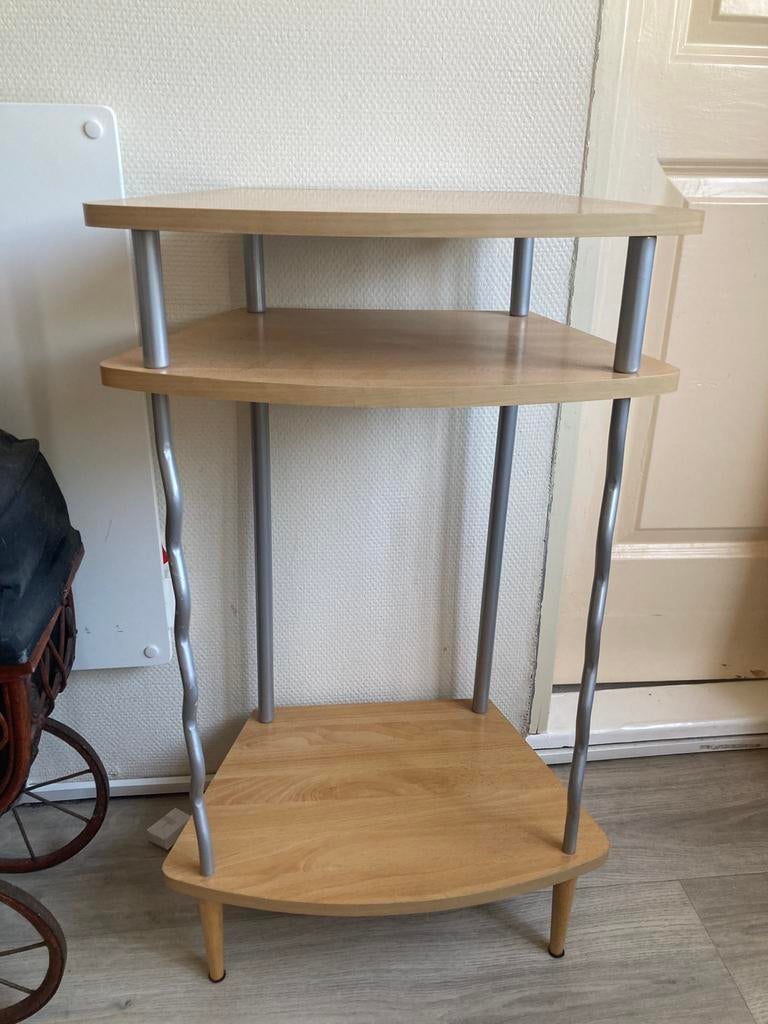 Houten zijtafel, sidetafel, bijzettafel, als nieuw, Ophalen, 50 tot 100 cm, Zo goed als nieuw, Ovaal