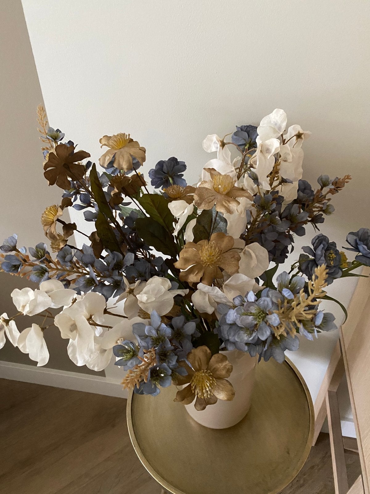 Zijdebloemen, Huis en Inrichting, Ophalen of Verzenden, Zo goed als nieuw, Boeket, Blauw
