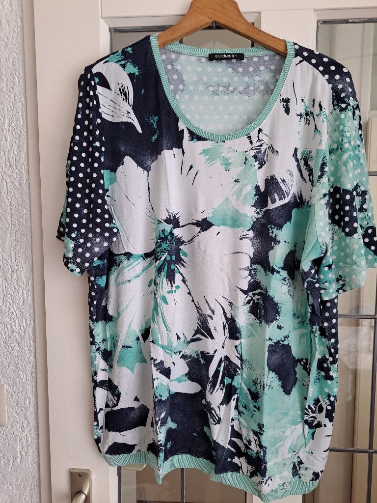 Leuk kleuren viscose  tuniek maat 48, Kleding | Dames, Ophalen of Verzenden, Zo goed als nieuw, Groen, Blouse of Tuniek