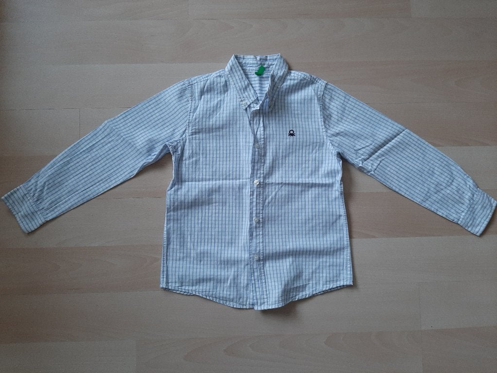 United Colors of Benetton jongen overhemd, maat 130, Gebruikt, United Colors of Benetton, Overhemd of Blouse, Ophalen of Verzenden