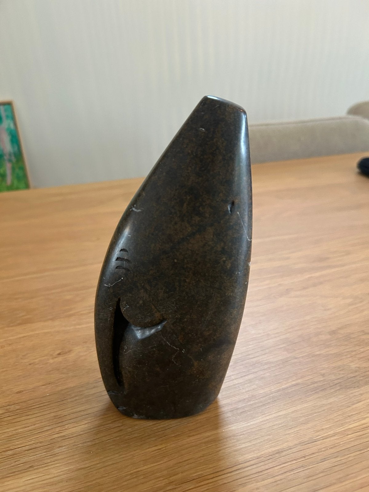 Abstracte haai sculptuur van marmersteen, Antiek en Kunst, Ophalen of Verzenden, Handgemaakt, 20 - 50 cm, Steen of Keramiek