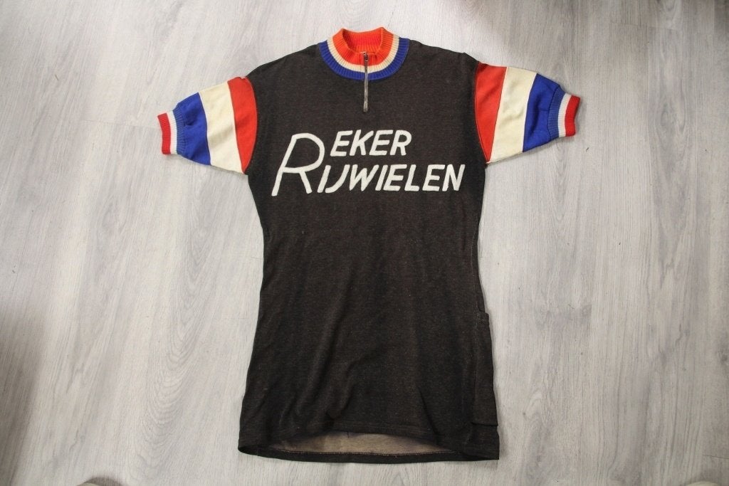 origineel vintage 'wol' Reker Rijwielen koerstrui / wieler, Gebruikt, Sfd, Fiets, Ophalen of Verzenden