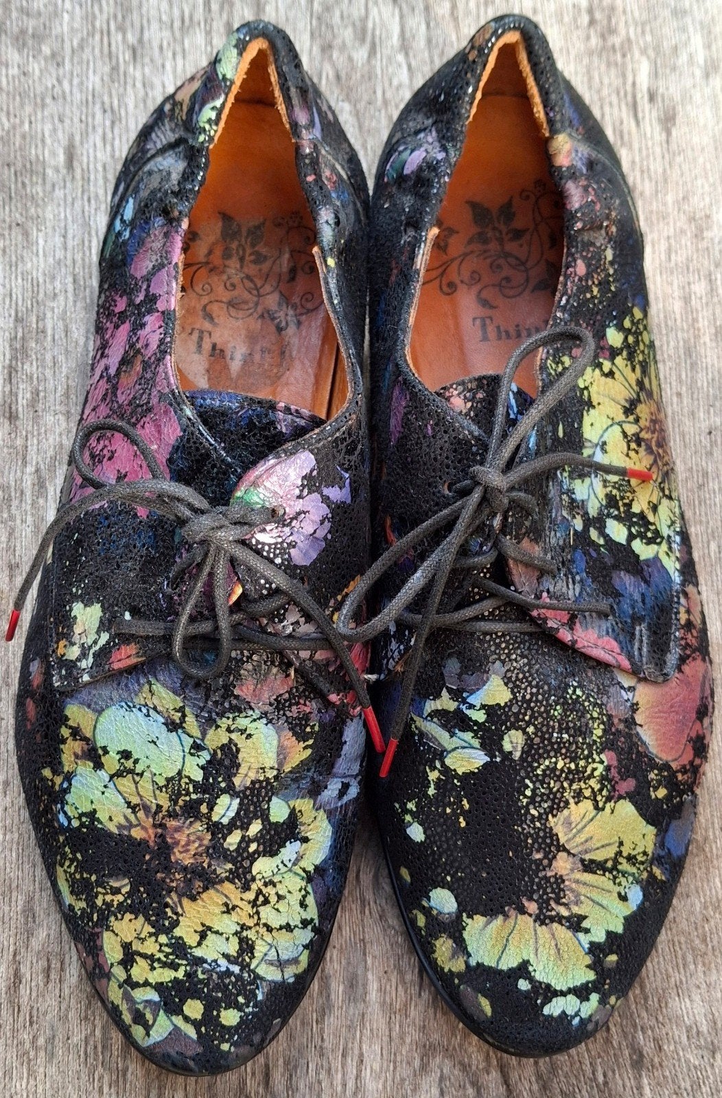 THINK veterschoenen leer maat 38, Zwart, Overige typen, Ophalen of Verzenden, Zo goed als nieuw