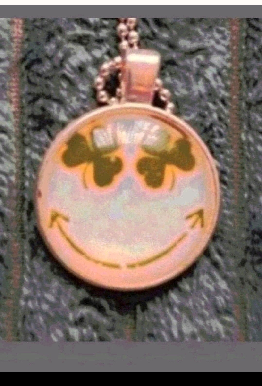 ketting klavertje smiley, Verzenden, Nieuw, Zilver, Met hanger