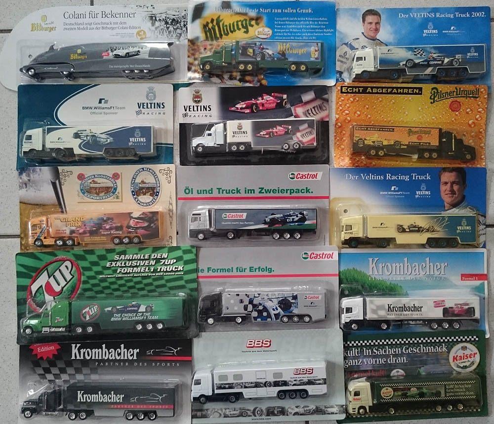 30 Formule 1 trucks, Hobby en Vrije tijd, Modelauto's | 1:87, Ophalen of Verzenden, Nieuw, Bus of Vrachtwagen, Overige merken