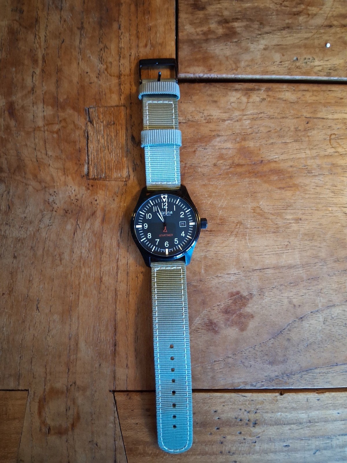 Mooie alpina startimer pilot te koop., Ophalen, Zo goed als nieuw, Staal, Overige merken