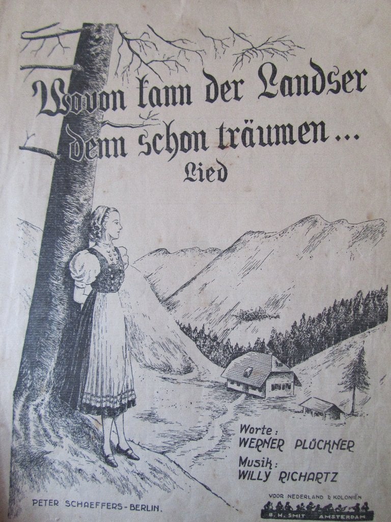 WOVON KANN DER LANDSER DENN TRAUMEN **Oude Bladmuziek 1942**, Ophalen of Verzenden, Gebruikt, Artiest of Componist, Overige genres