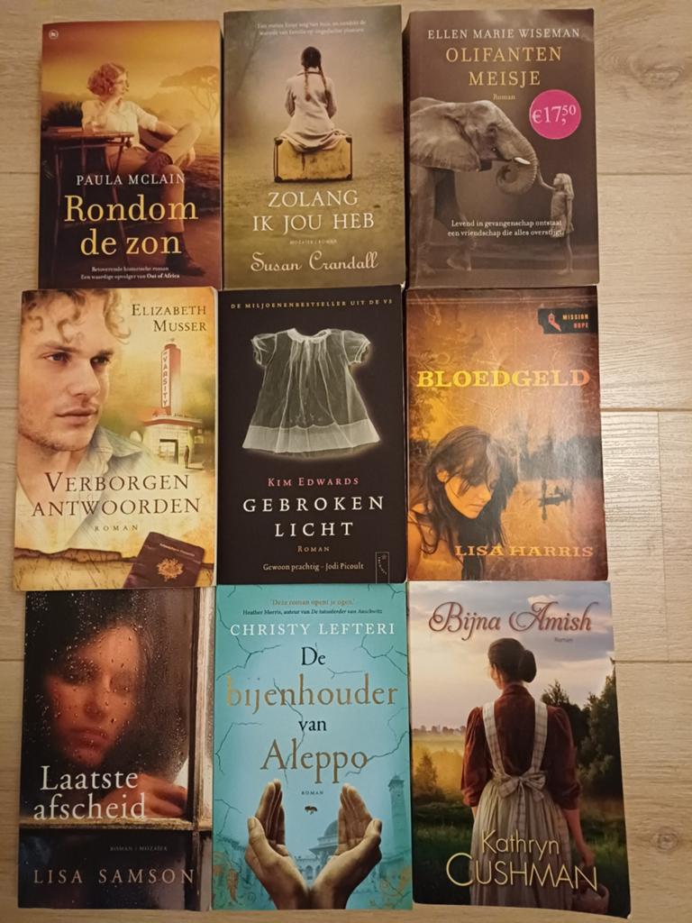 9 boeken/romans; per stuk mag ook, Boeken, Ophalen, Zo goed als nieuw