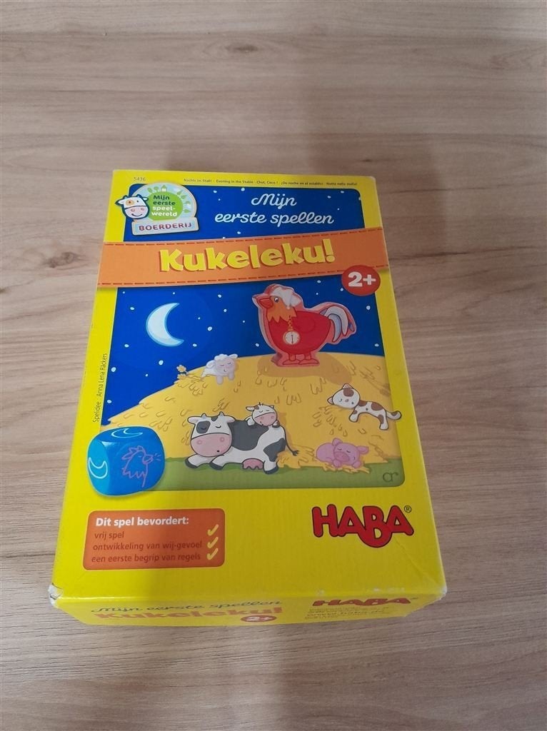 Kukeleku - mijn eerste spellen - haba - s3598, Hobby en Vrije tijd, Gezelschapsspellen | Bordspellen, Verzenden, Zo goed als nieuw