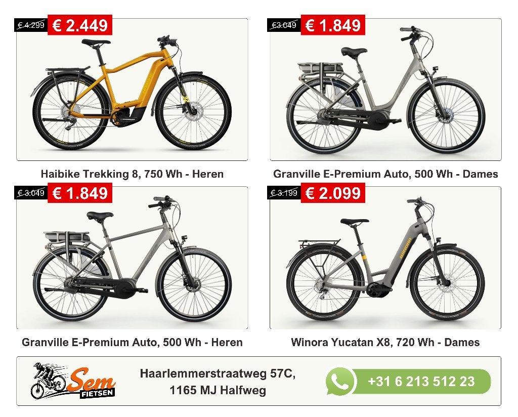 Premium E-Bikes Mega Sale! GRATIS THUISBEZORGD