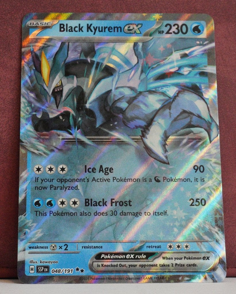 Black Kyurem EX 048-191 Surging Sparks Pokémon Kaart, Verzenden, Nieuw, Losse kaart