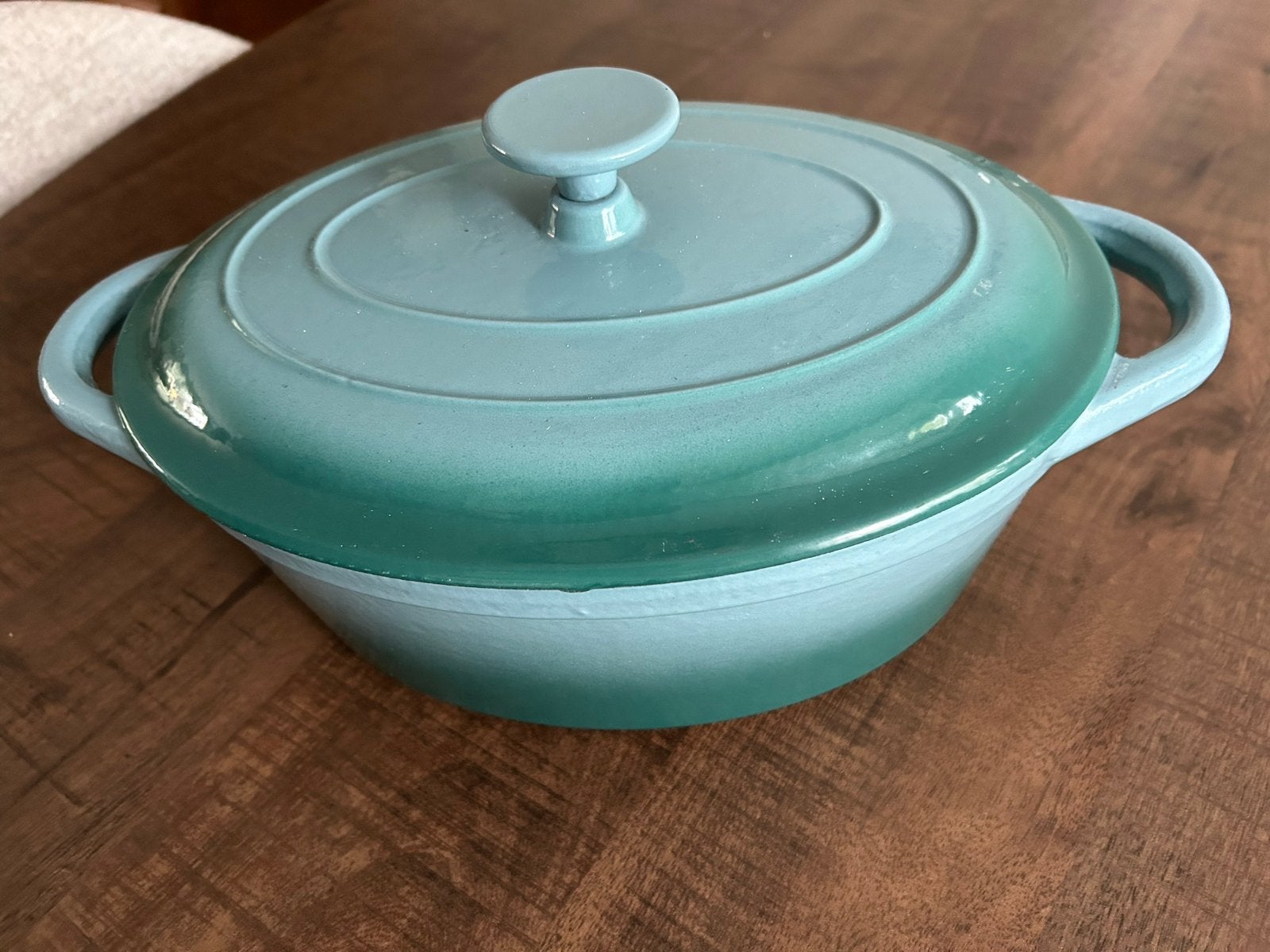 Gietijzeren Ovale Braadpan 25 cm - Zo goed als nieuw, Ophalen, Met deksel, Zo goed als nieuw, Braadpan