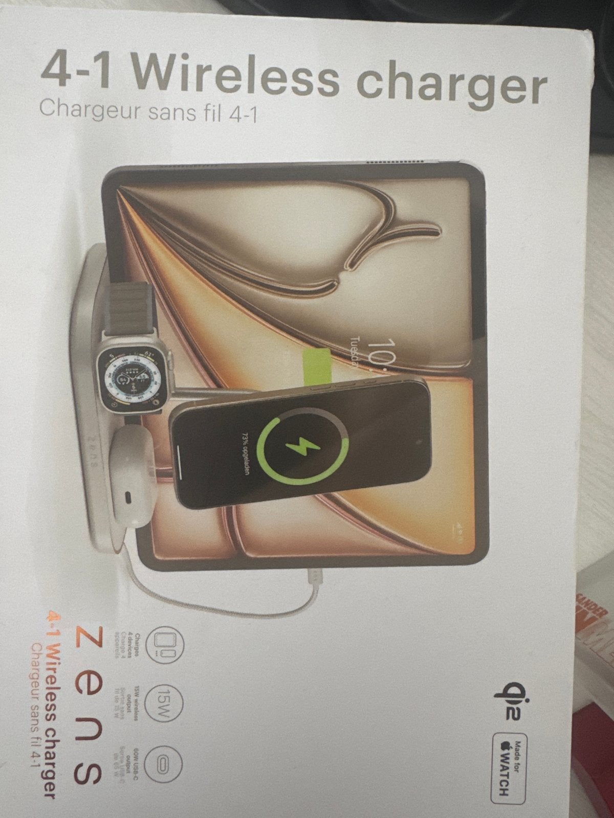 Zens 4-in-1 draadloze oplader voor Apple apparaten, Zens, USB-C, Draadloze oplader, Nieuw