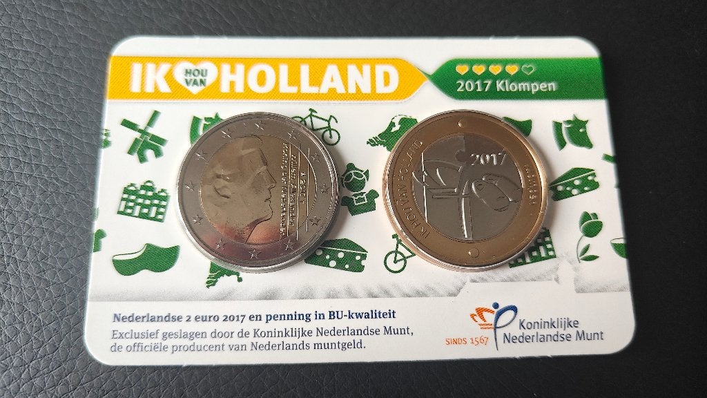 Ik hou van Holland Coincard - 2017 Klompen, Postzegels en Munten, Ophalen of Verzenden, Koningin Beatrix, Euro's