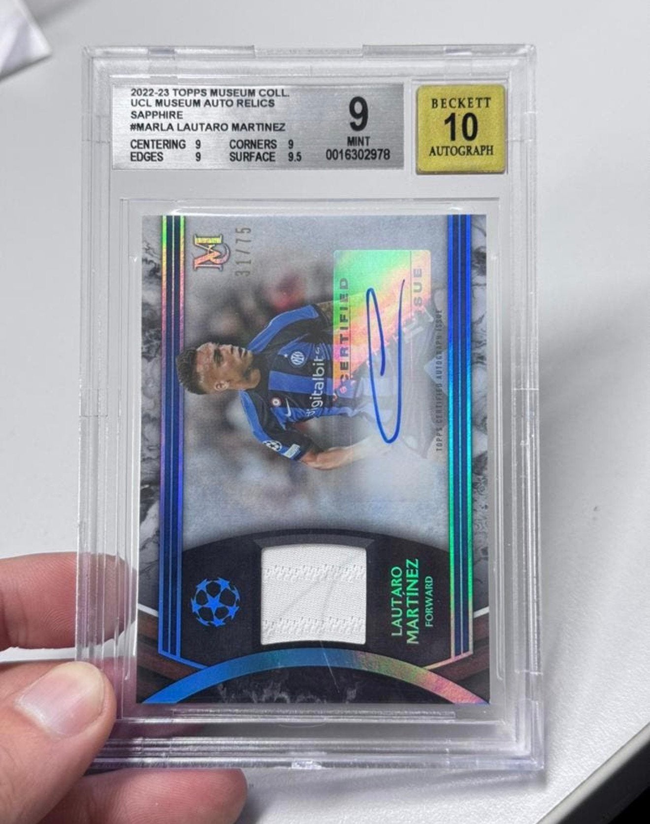 2022-23 Topps Museum Collection UCL /75 Martinez Graded 10, Buitenlandse clubs, Spelerskaart, Nieuw, M