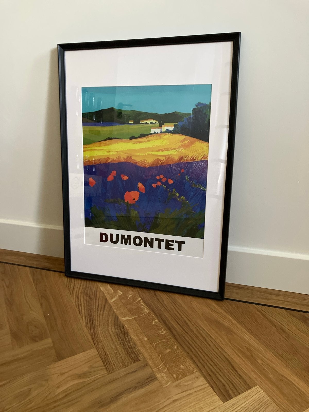 Ingelijste print 'DUMONTET' - Landschap met klaprozen, Antiek en Kunst, Kunst | Schilderijen | Klassiek, Abstract, Landschap, Print