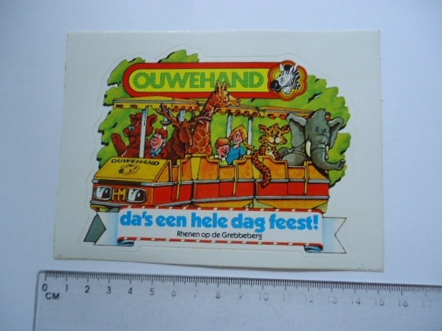 sticker oud OUWEHAND rhenen strip zoo dierentuin dierenpark, Verzamelen, Stickers, Verzenden, Zo goed als nieuw, Bedrijf of Vereniging
