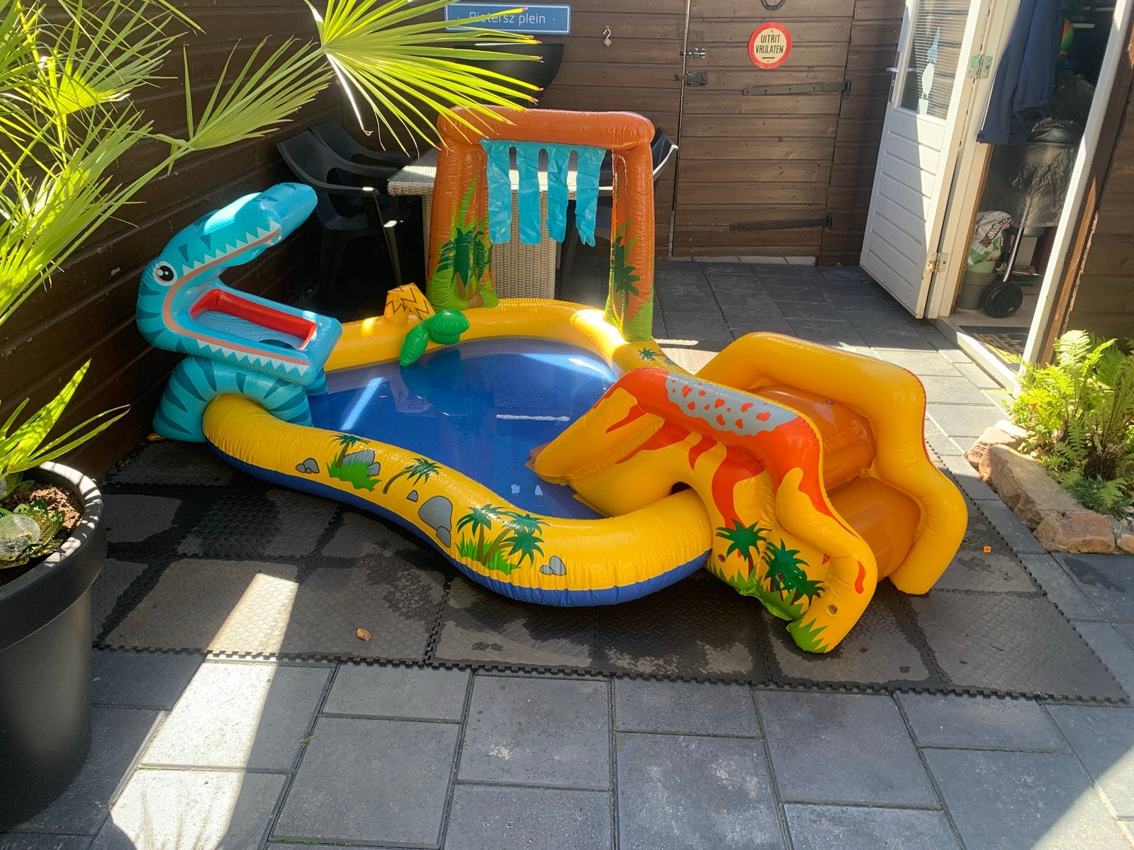 Intex Opblaasbaar Zwembad met Dinosaurus Thema, Gebruikt, Opblaaszwembad, Ophalen of Verzenden, 200 tot 400 cm