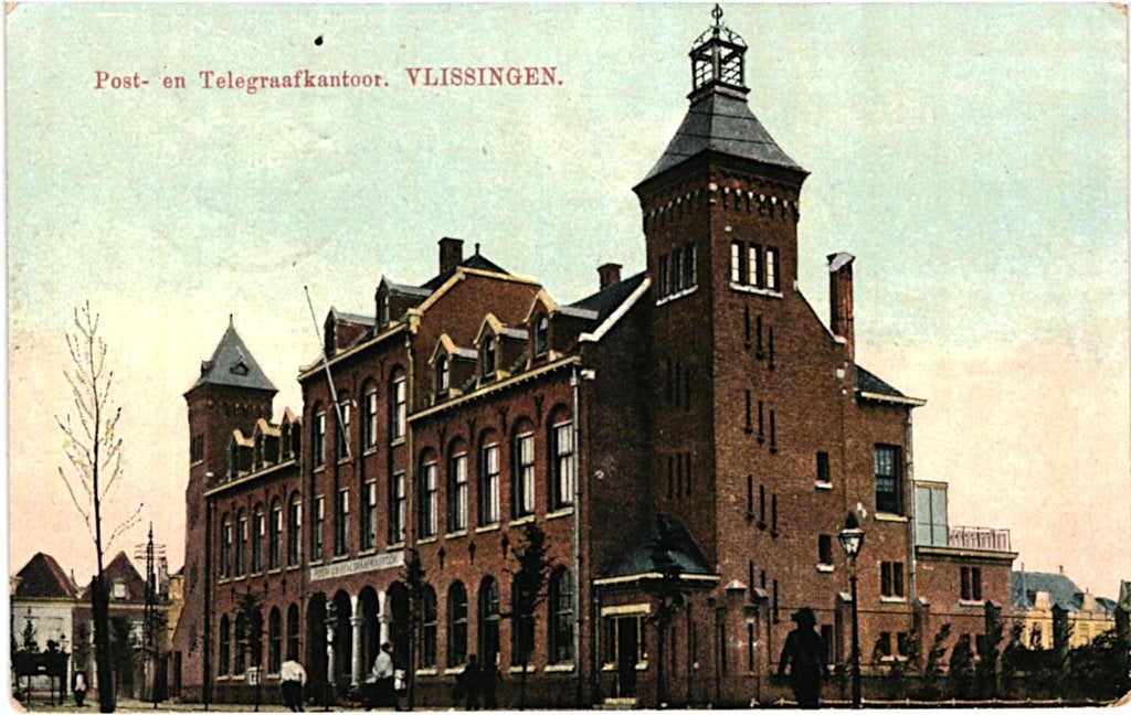 804654	Vlissingen	Post en Telegraafkantoor	1916	Gelopen, Verzamelen, Ophalen of Verzenden, Voor 1920, Gelopen, Zeeland
