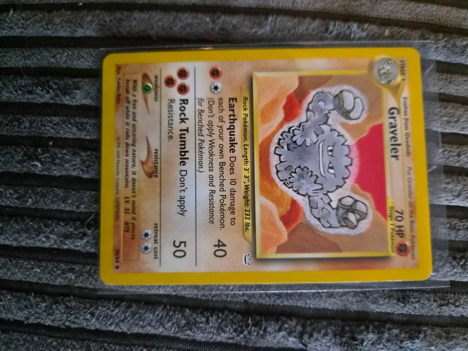 Pokemon Graverler 2000 uitgave, Ophalen of Verzenden, Zo goed als nieuw, Losse kaart