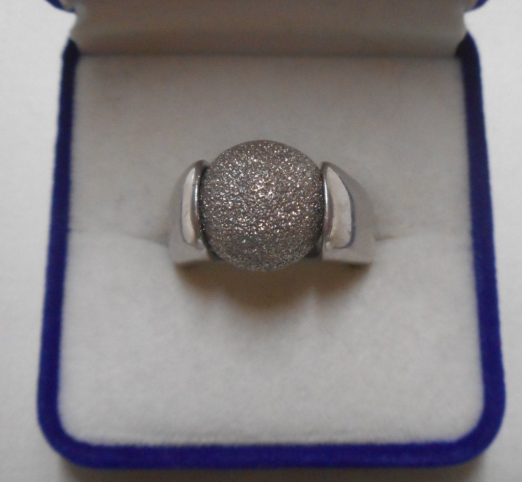 Zilveren melano ring met wisselbol nr.1308, Gebruikt, Verzenden, Kleiner dan 17, Dame