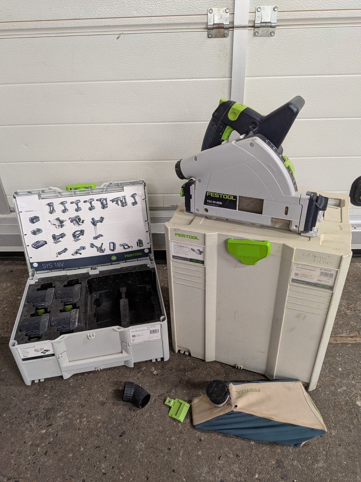 Festool TSC 55 REB plus invalzaag set in systainers, Doe-het-zelf en Verbouw, Gebruikt, Invalzaag, Ophalen of Verzenden, 30 tot 70 mm