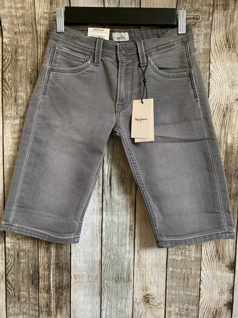 Pepe Jeans gave grijze jeans short (Maat 10/140), Verzenden, Nieuw, Jongen, Broek