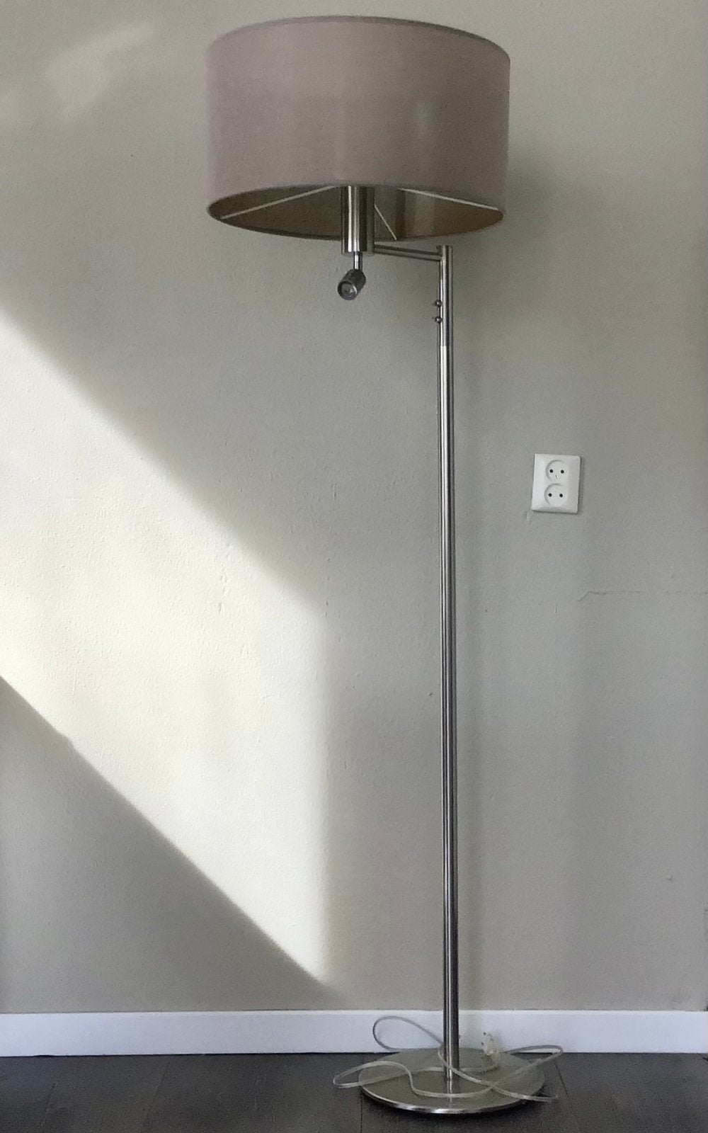 Highlight Havana Vloerlamp + Linnen kap in taupe + leeslamp, Ophalen, Zo goed als nieuw, 150 tot 200 cm
