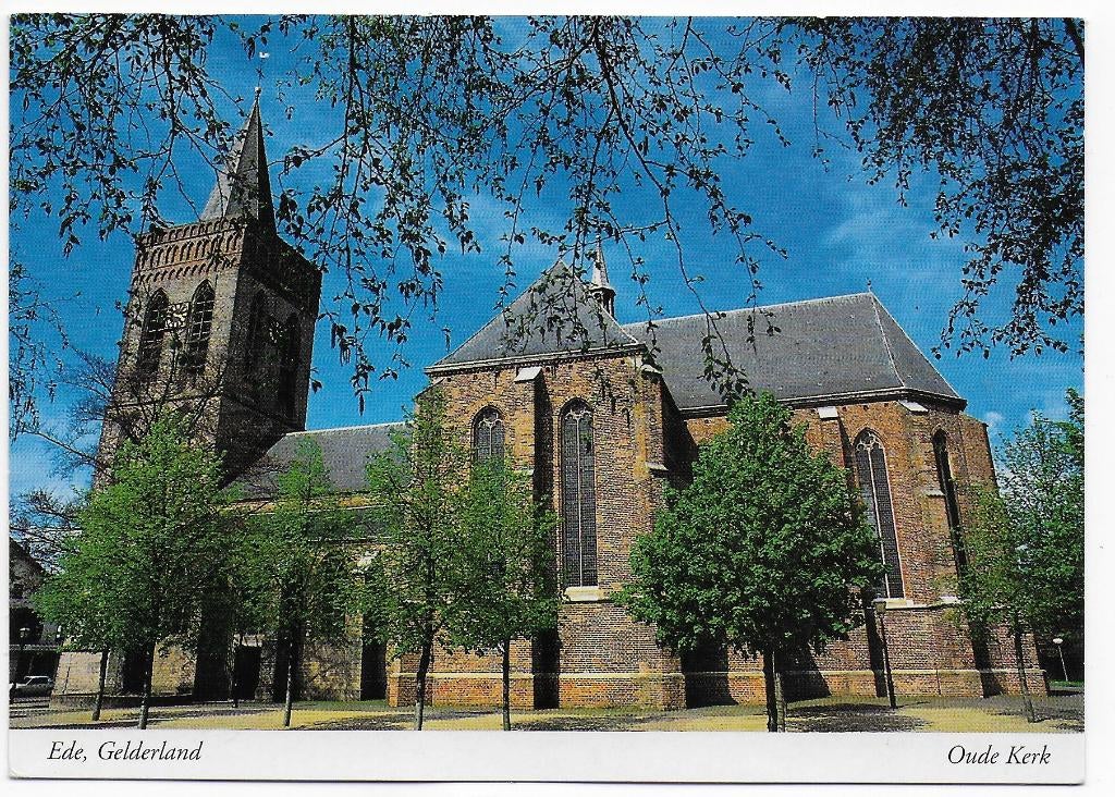 Ede Gelderland oude kerk Gelopen Ansichtkaart ( B4735 ), Ophalen of Verzenden, 1980 tot heden, Gelopen, Gelderland