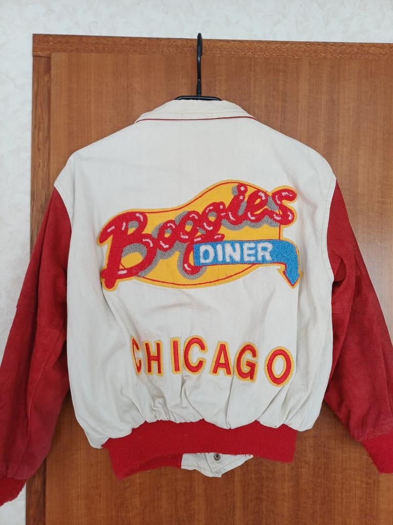 Vintage jaren negentig baseball jack, America Boogies diner, Ophalen of Verzenden, Gebruikt, Jongen of Meisje, Jas