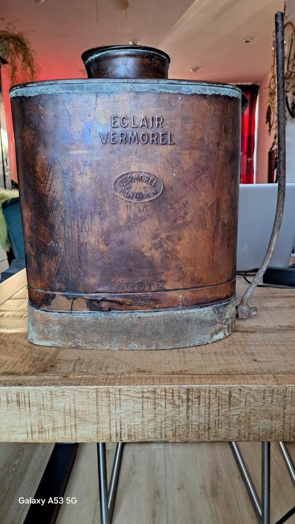 Vintage koperen sproeitank 'Eclair Vermorel' uit Frankrijk, Ophalen of Verzenden