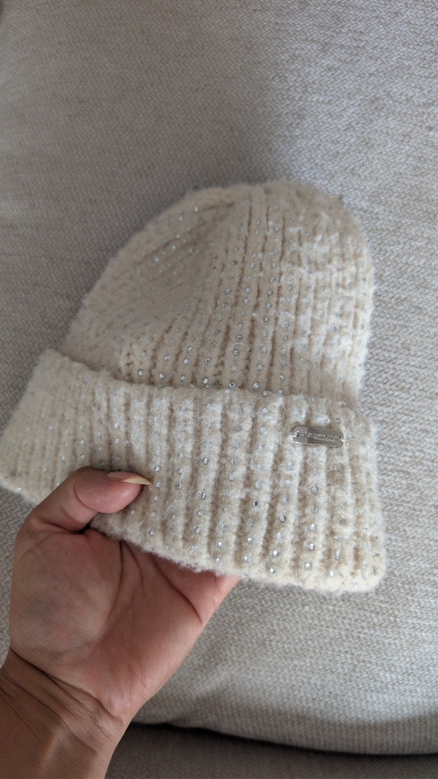 Muts met strass steentjes, Kleding | Dames, Mutsen, Sjaals en Handschoenen, Ophalen of Verzenden, Zo goed als nieuw, Muts