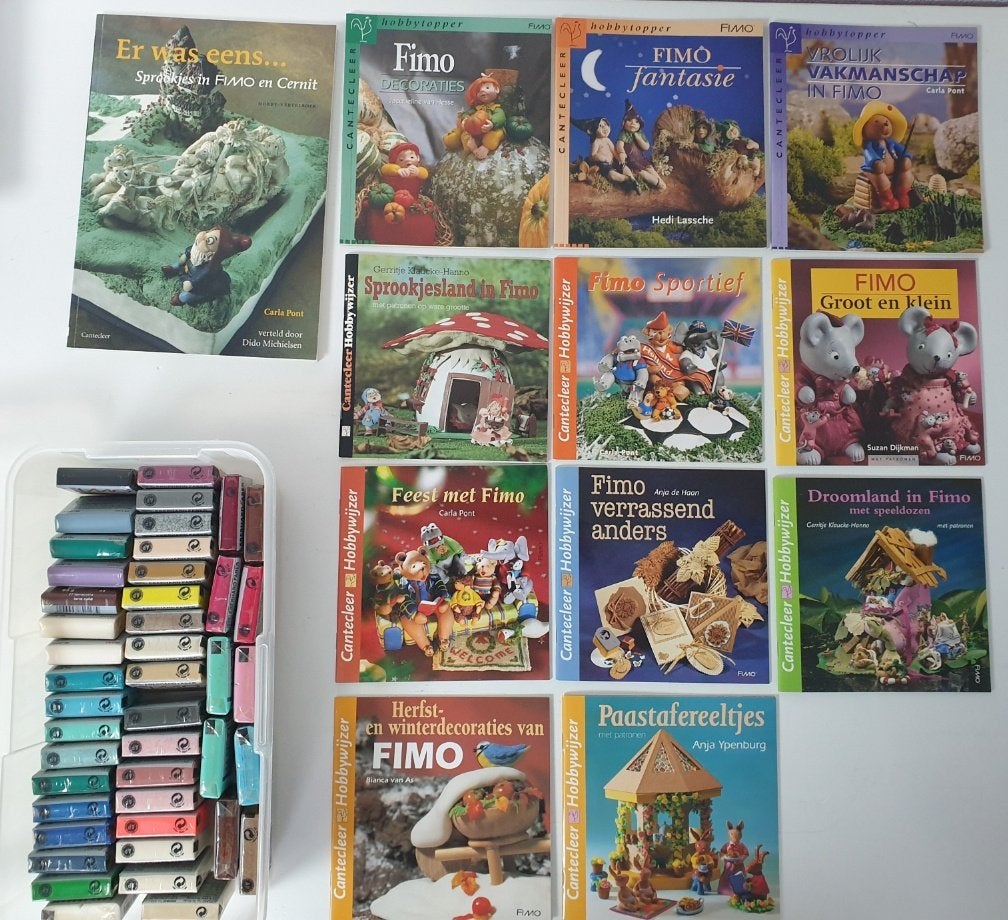 44x Fimo Klei + 12 Hobby Boekjes Fimo klei - Set C, Hobby en Vrije tijd, Ophalen of Verzenden, Nieuw, Knutselmateriaal