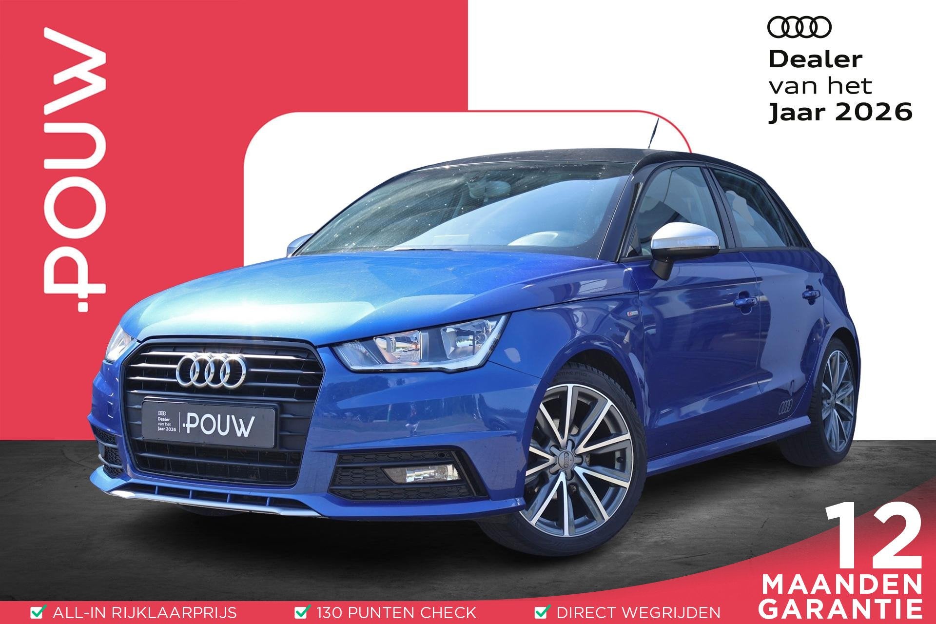 Audi A1 Sportback 1.0 TFSI 95pk Advance Sport | Stoelverwarm, Voorwielaandrijving, 12 maanden, 95 pk, Blauw