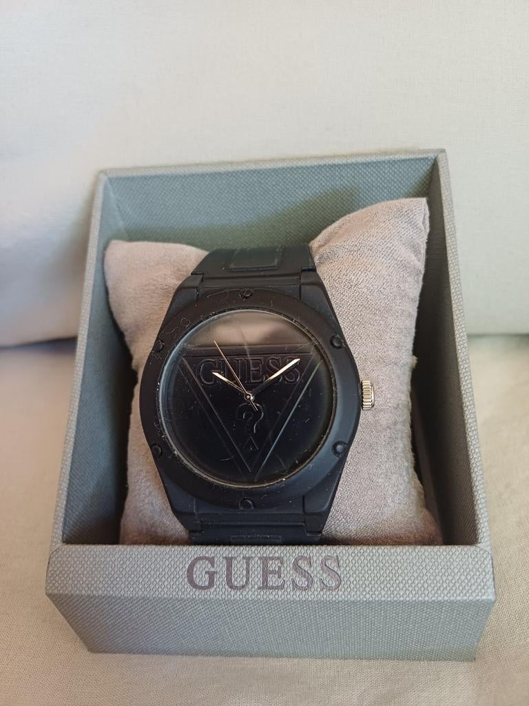 Guess Polshorloge Zwart - Zo goed als nieuw, Ophalen of Verzenden, Zo goed als nieuw, Staal, Guess